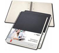 SIGEL Co823 Lot de 3 Blocs à Spirales, env. A5 17,4 X 21 cm, Ligné, Couverture Rigide, Noir, Conceptum