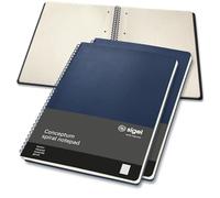 Sigel CO824 Lot de 3 Blocs à spirales Conceptum, midnight blue, couverture rigide | Idéal comme journal intime, bullet journal, livre d'idées, cahier d'écriture | environ A4, à carreaux