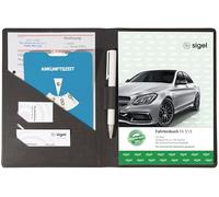 SIGEL Couverture 17 x 22,50 cm | EF515, rigide, pour formulaires et cahiers A5, poches pour reçus, porte-stylo intégré, anthracite