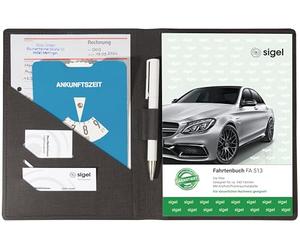 SIGEL Couverture 17 x 22,50 cm | EF515, rigide, pour formulaires et cahiers A5, poches pour reçus, porte-stylo intégré, anthracite
