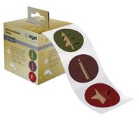 SIGEL Cs122 Stickers de Noël en Rouleau, 200 Sticker, 4,7 X 4,7 cm, "Cut-out Style", Vert, Rouge, Violet