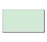 Sigel DIN-Computer paper - Perforé - lignes vertes - 203 x 375 mm - 60 g/m² - 2000 feuille(s) papier uni