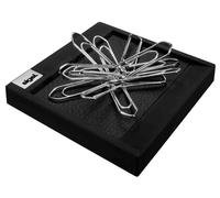 Sigel Distributeur de trombones Cintano:S similicuir 7,5 x 7,5 cm Noir saphir