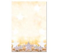 SIGEL DP029 Papier à lettre de Noël, décorations de Noël, 21 x 29,7 cm, 90g/m², blanc, doré et argenté, 100 feuilles