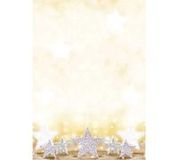 SIGEL DP029 Papier à lettre de Noël, décorations de Noël, 21 x 29,7 cm, 90g/m², blanc, doré et argenté, 100 feuilles