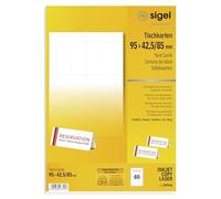 Sigel Cartes de placement prédécoupées Dp046 80 – 9,5 x 4,25 cm, 185 g/m² – Blanc