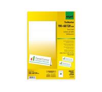 Sigel DP049 - Blanc brillant - 190 x 60 mm - 185 g/m² - 40 unités (20 feuille(s) x 2 cartes d'invitation
