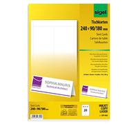 SIGEL Dp050 20 Cartes de Placement Prédécoupées, 24 X 9 cm, 185 G/M², Blanc