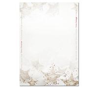 SIGEL DP250 Papier à lettre de Noël, étoiles de neige, 21 x 29,7 cm, 90g/m², blanc et rouge, 25 feuilles