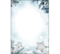 SIGEL DP312 Christmas writing paper, branches and stars, 21 x 29,7 cm, 90g/m², W