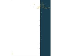 SIGEL DP413 Papier à motif de Noël "Christmas tree" - blanc, pétrole, jaune - 90 g/m² - A4 - 100 feuilles