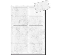 SIGEL DP742 Cartes de visite, 3C, coupe lisse sur tout le pourtour, 225 g/m², marbré gris, 100 pièces