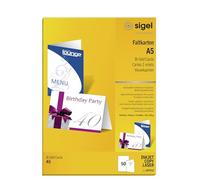 SIGEL Dp910 50 Cartes de Remerciements ou Cartes de Vœux à 2 Volets, Sans Motif, 14,8 X 21 cm, Blanc