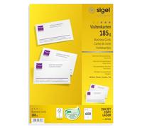 SIGEL Dp930 600 Cartes de Visite Imprimables et Prédécoupées, 8,5 X 5,5 cm, 185G/M², Blanc