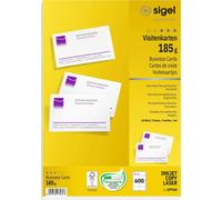 SIGEL DP930 Cartes de visite, microperforées, 185 g/m², extra-blanches, 600 pièces