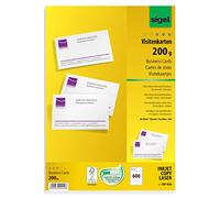 SIGEL DP939 600 Cartes de visite imprimables et prédécoupées, 8,5 x 5,5 cm, 200g/m², blanc