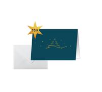 SIGEL DS069 Cartes de Noël "Christmas tree", A6 horizontal, 10 cartes avec enveloppes, facile à imprimer