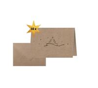 SIGEL DS071 Christmas Cards "Christmas tree", A6 landscape, 10 cards, easy to pr