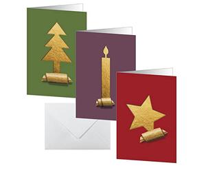 SIGEL DS081 Set de cartes de Noël "Cut-out style", A6, 10 cartes avec enveloppes, facile à imprimer