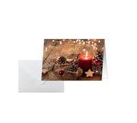 SIGEL DS093 Cartes de Noël bougie de Noël vacillante dans une décoration de Noël sur des planches de bois, A6, 10 cartes + enveloppes y compris enveloppes