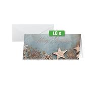 SIGEL DS099 Cartes de Noël étoiles de Noël, DL, 10 cartes + enveloppes y compris enveloppes
