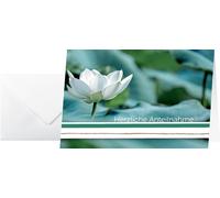 SIGEL DS103 Cartes de deuil (enveloppes blanches incluses), Water Lily, 115x170mm (230x170mm), 10+10 pièces
