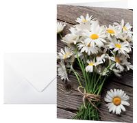 SIGEL DS105 Greeting cards, daisy motif, 11.5 x 17 cm, 10 Pieces + 10 envelopes,