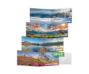 Sigel DS618 Lot de 12 cartes d'anniversaire avec enveloppes Format A6 4 motifs 3 cartes