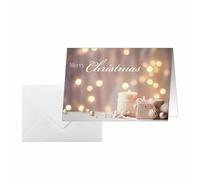 SIGEL DS634 Lot de 25 cartes de Noël, avec enveloppes, au format A6, avec bougies, doré/beige/champagne