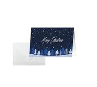 SIGEL DS635 Lot de 25 cartes de Noël, motifs flocons de neige, bleu/blanc, format A6, avec enveloppes