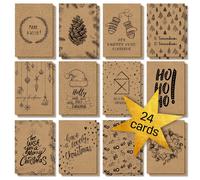 SIGEL DS700 Set of 24 Christmas postcards, 12 motifs, PEFC Certified Kraft Paper