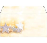 SIGEL Du035 Enveloppes Motif Étoiles de Noël Beige, Format Dl (11 X 22 cm), 50 Pièces