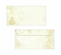 SIGEL DU083 Enveloppes motif arbre de Noël or, format DL (11 x 22 cm), 50 pièces