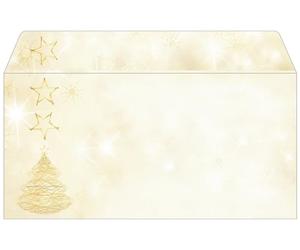 SIGEL DU083 Enveloppes motif arbre de Noël or, format DL (11 x 22 cm), 50 pièces