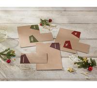 SIGEL DU258 Enveloppe de Noël "Cut-out style" - beige, rouge, vert - gommée - DIN long - 25 pièces