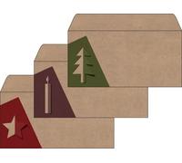 SIGEL Du258 enveloppe de Noël "Cut-out Style", Gommées, Dl, 25 Pièces | DU258, motif « Cut-out style », gommées, 25 pièces