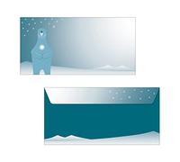 SIGEL DU259 Enveloppe de Noël "Polar bear with candle", gommées, DL, 25 pièces