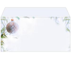 SIGEL Du302 Enveloppes Motif Étoiles et Cristaux de Noël, Vert/Gris, Format Dl (11 X 22 cm), 50 Pièces