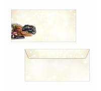 SIGEL Du304 Enveloppes Motif Étoiles de Noël, Doré/Marron, Format Dl (11 X 22 cm), 25 Pièces