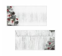 SIGEL DU416 Lot de 50 enveloppes de Noël gommées Motif Noël scandinave Format DL
