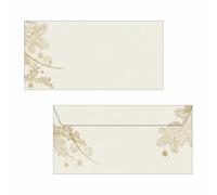 SIGEL DU422 Lot de 50 enveloppes de Noël gommées Motif Noël doré Format DL