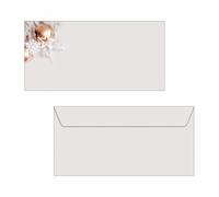 SIGEL DU429 Lot de 50 enveloppes gommées de Noël « Christmas in Rose Gold » Format long
