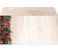 SIGEL DU442 Enveloppe de Noël "Chalet Style" - beige, rouge, vert - gommée - DIN long - 50 enveloppes