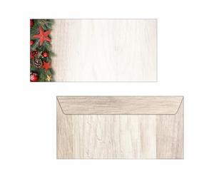 SIGEL DU442 Enveloppe de Noël "Chalet Style", gommées, DL, 50 enveloppes