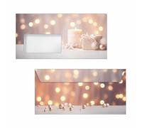 SIGEL DU634 Lot de 50 enveloppes de Noël gommées Doré/beige/champagne Format DIN long