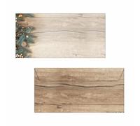 SIGEL DU664 Lot de 25 enveloppes de Noël gommées Motif branches de sapin Marron/doré/vert Format DIN long