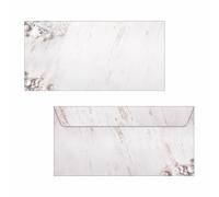 SIGEL DU673 Lot de 25 enveloppes de Noël gommées Motif pommes de pin Beige/blanc Format DIN long