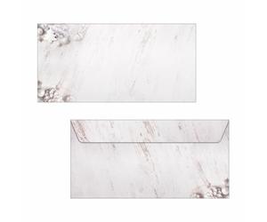 SIGEL DU673 Lot de 25 enveloppes de Noël gommées Motif pommes de pin Beige/blanc Format DIN long