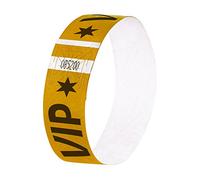 Sigel Bracelets d'identification et de contrôle EB217 «VIP» 120 pièces 25,5 x 2,5 cm doré