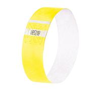 SIGEL Eb218 120 Bracelets d'Identification et de Contrôle Personnalisables, 25,5 X 2,5 cm, Jaune Phosphorescent